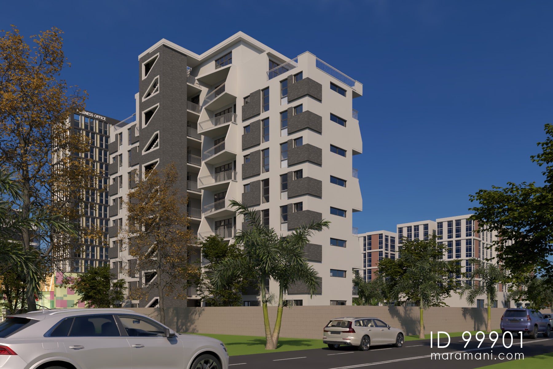 17 Flats Apartment Block - ID 99901