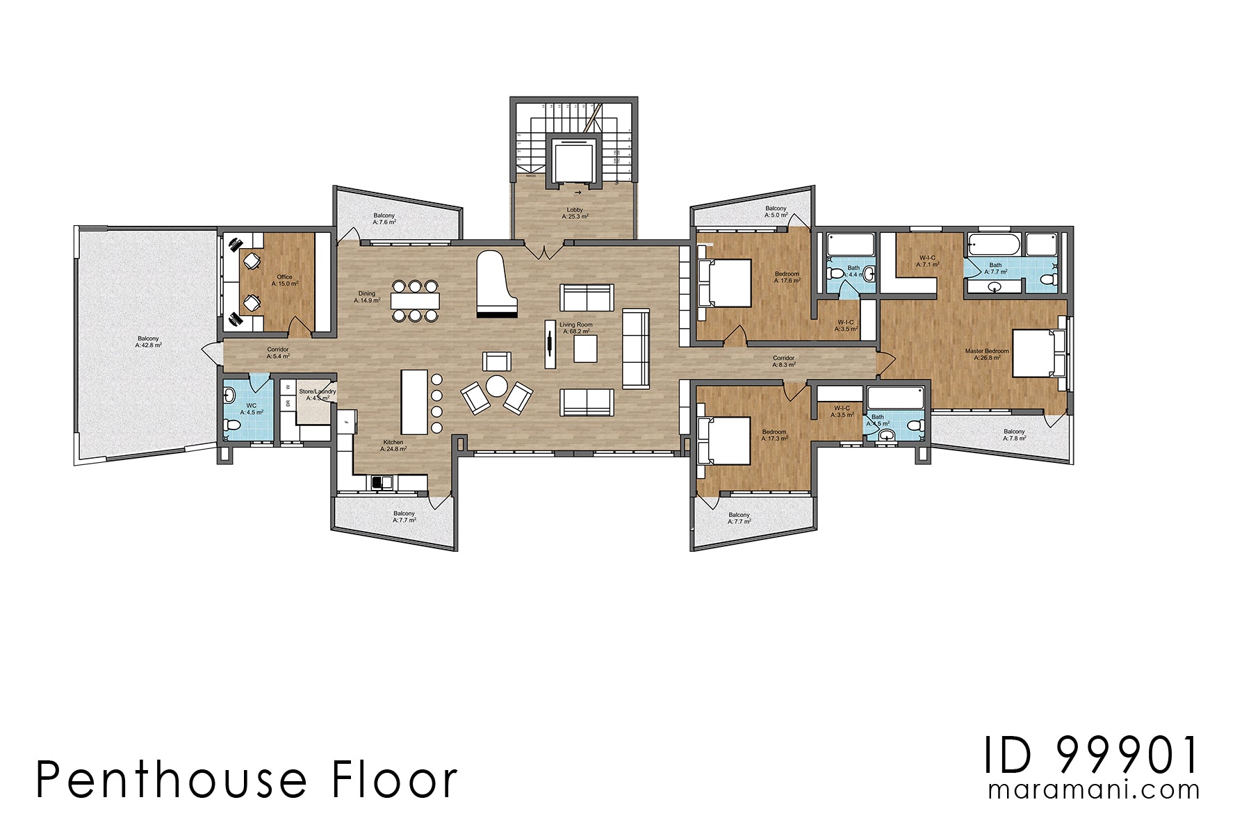 17 Flats Apartment Block - ID 99901