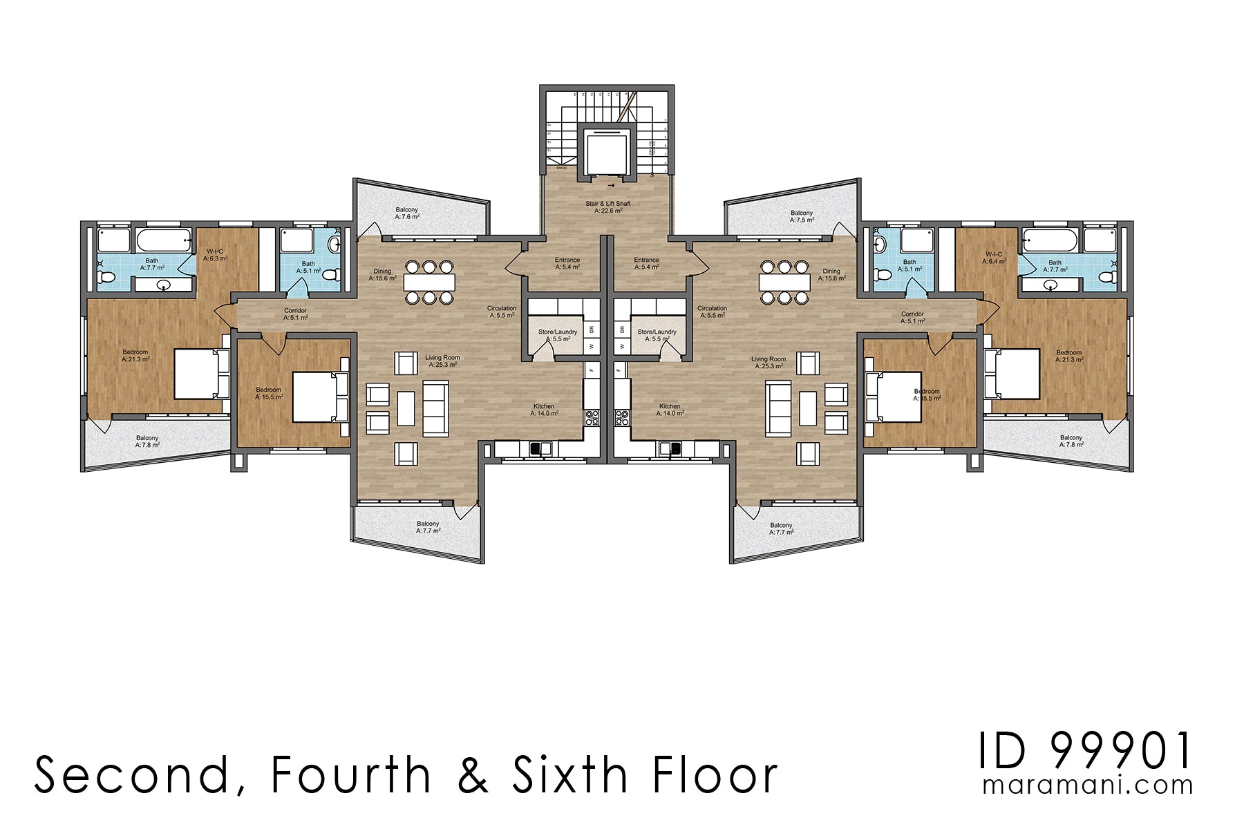 17 Flats Apartment Block - ID 99901