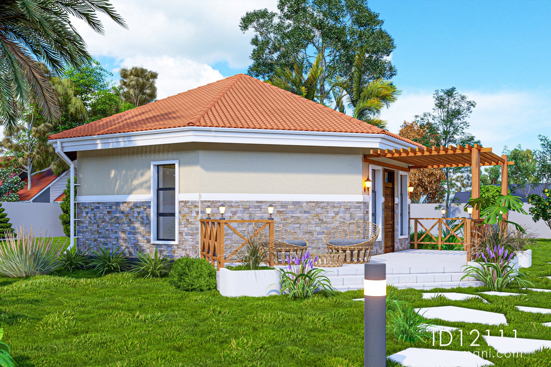 2 Room 1 Bath house plan - ID 12111
