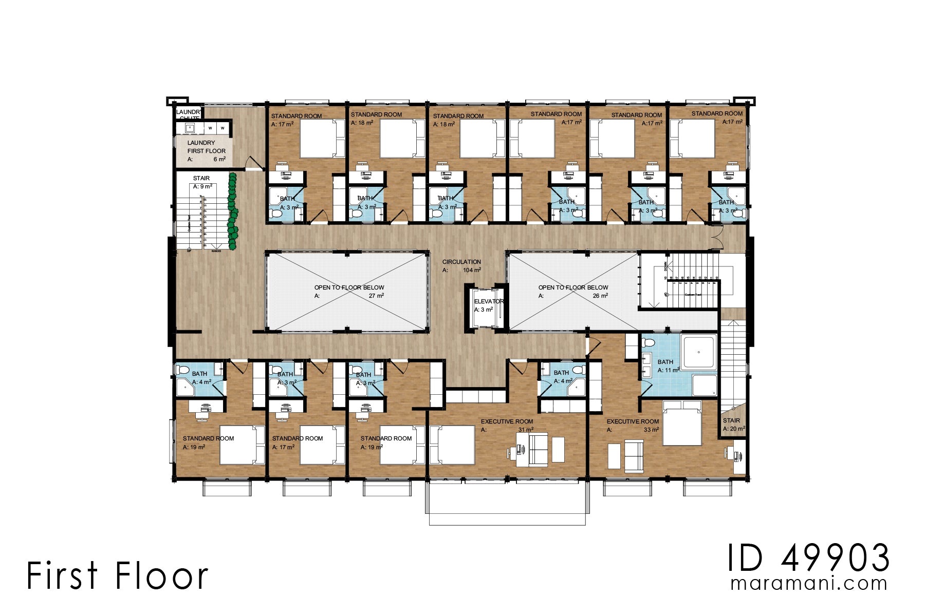 37-Room Hotel Design - ID 49903