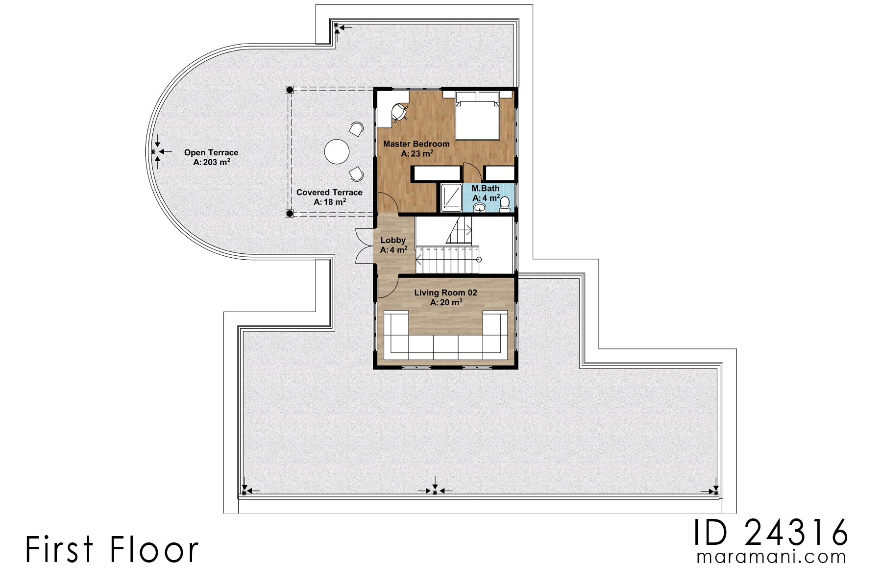 4 Bedroom House Plan with garage - ID 24316