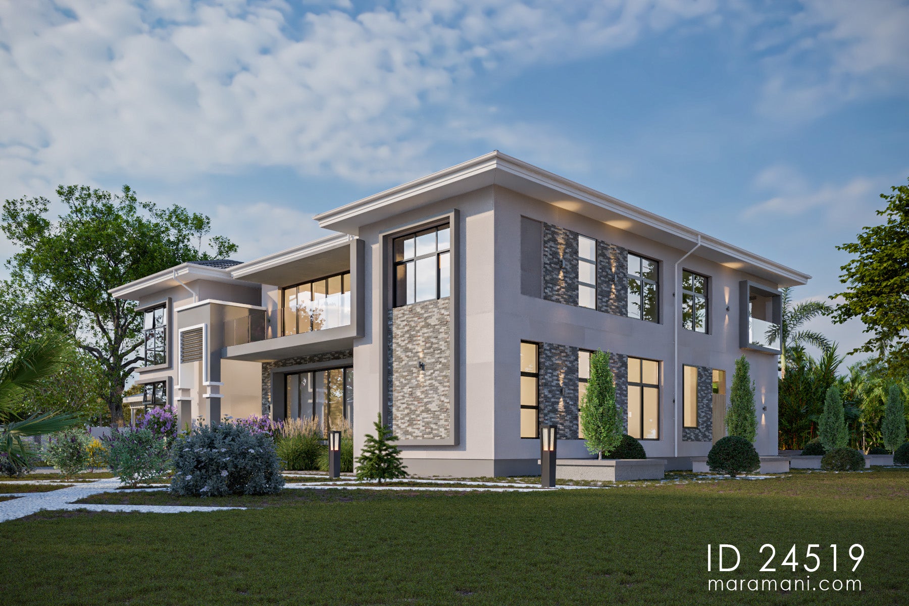 Contemporary 4-bedroom house plan - ID 24519