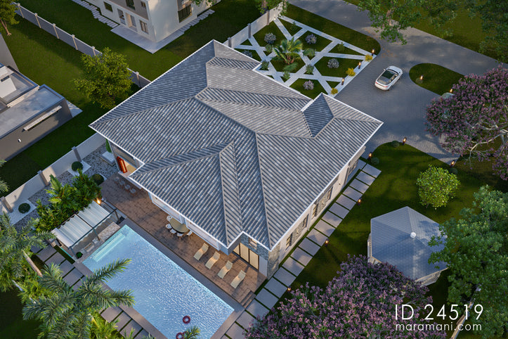 Contemporary 4-bedroom house plan - ID 24519 - Area 719 sqm 