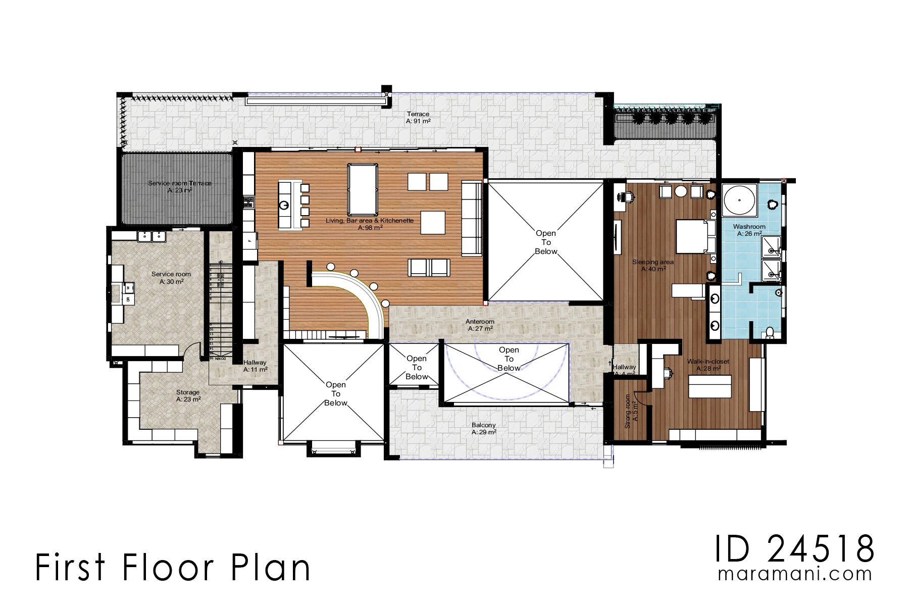 luxurious 4-bedroom with 5-bathroom house plan - ID 24518