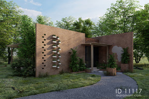 One-Bedroom Brick Villa Plan – ID 11117