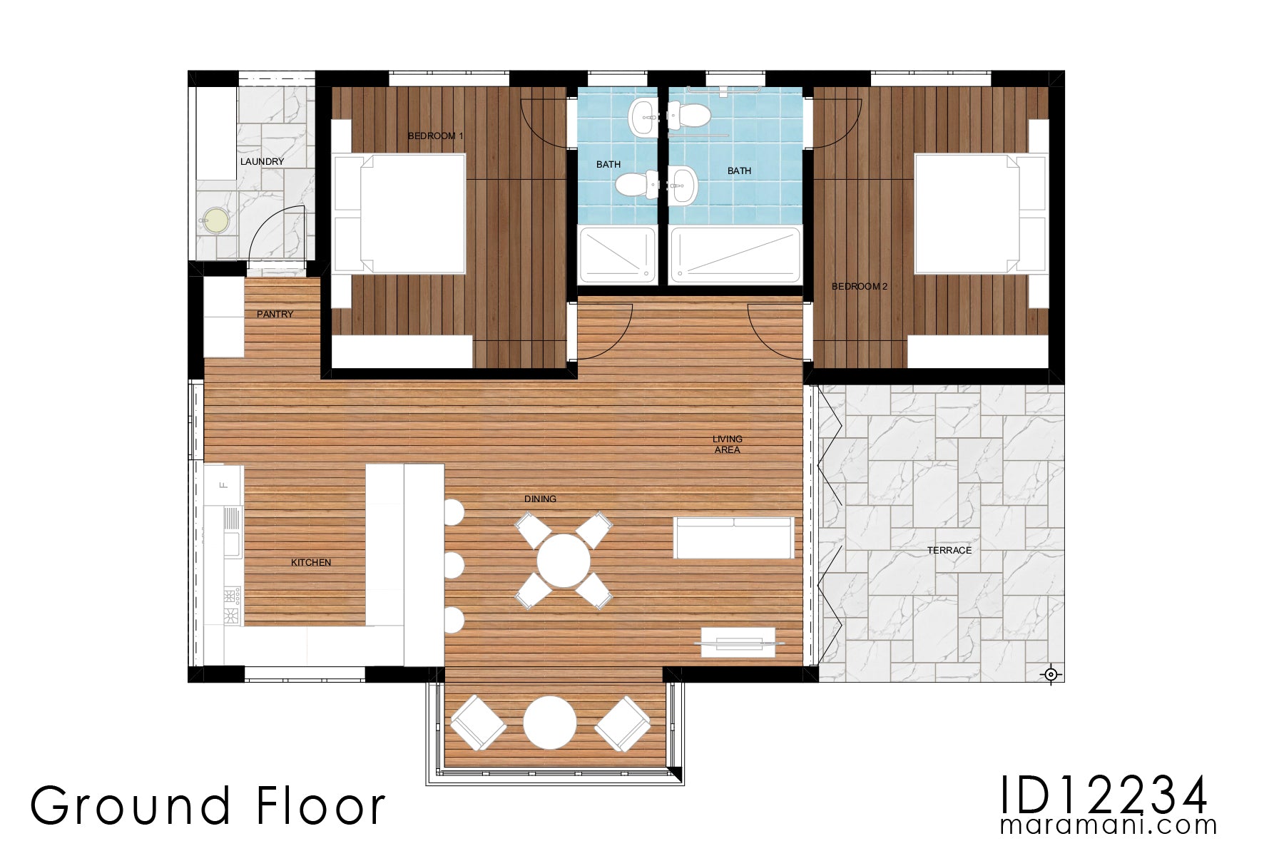 2 Bedroom House Plan - ID 12234