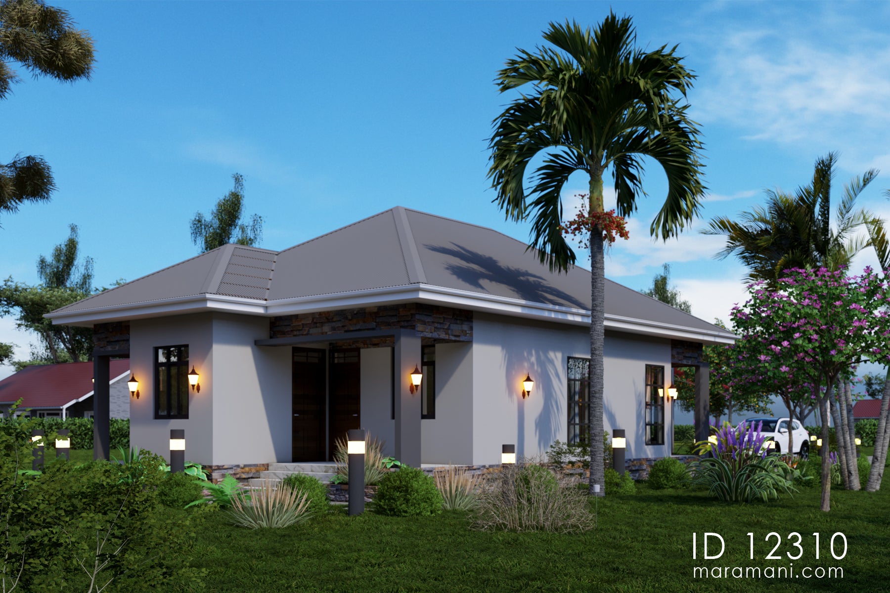 Charming 2-Bedroom Single-Story House Plan – ID 12310