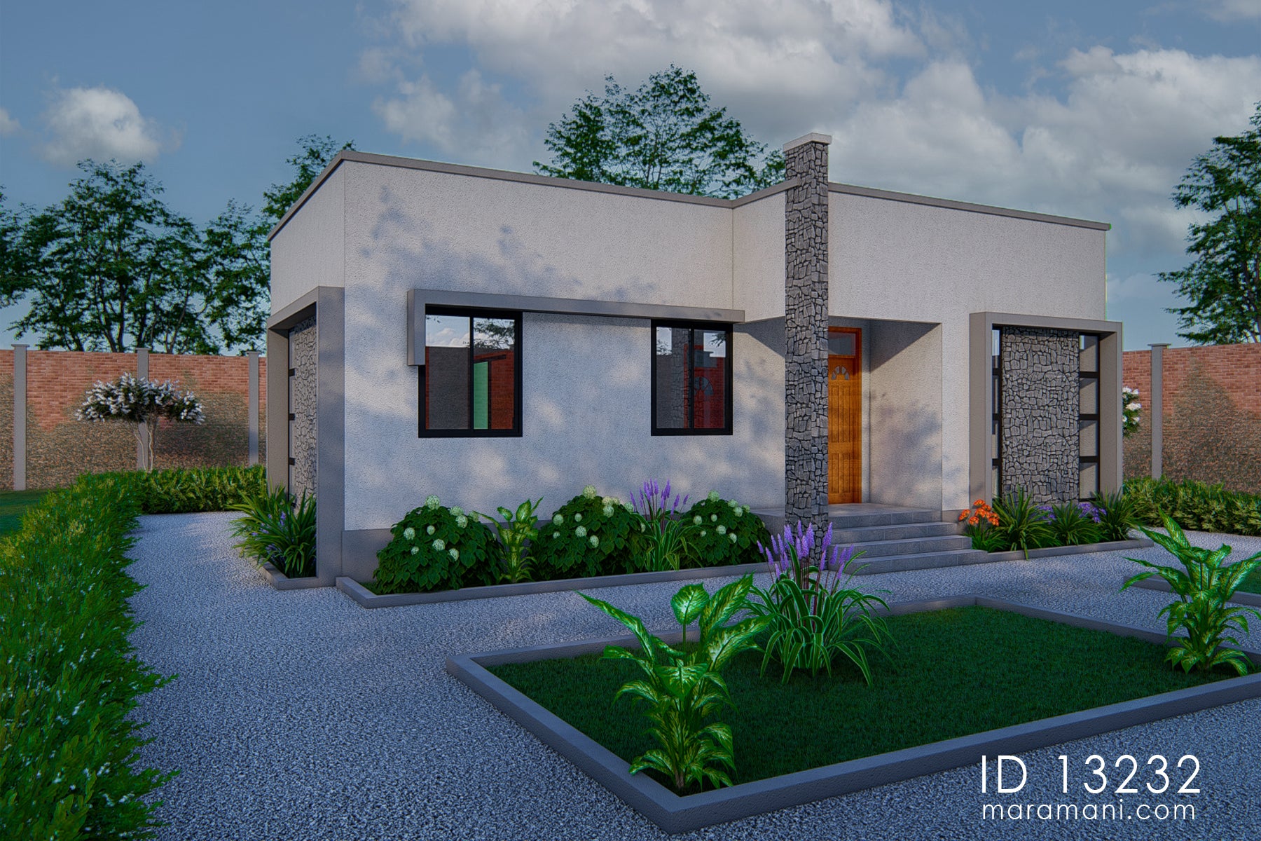 Comfortable 3-Bedroom Single-Story House Plan – ID 13232