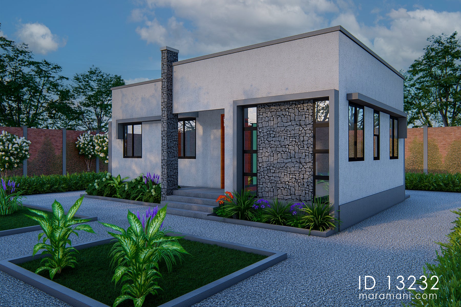 Comfortable 3-Bedroom Single-Story House Plan – ID 13232