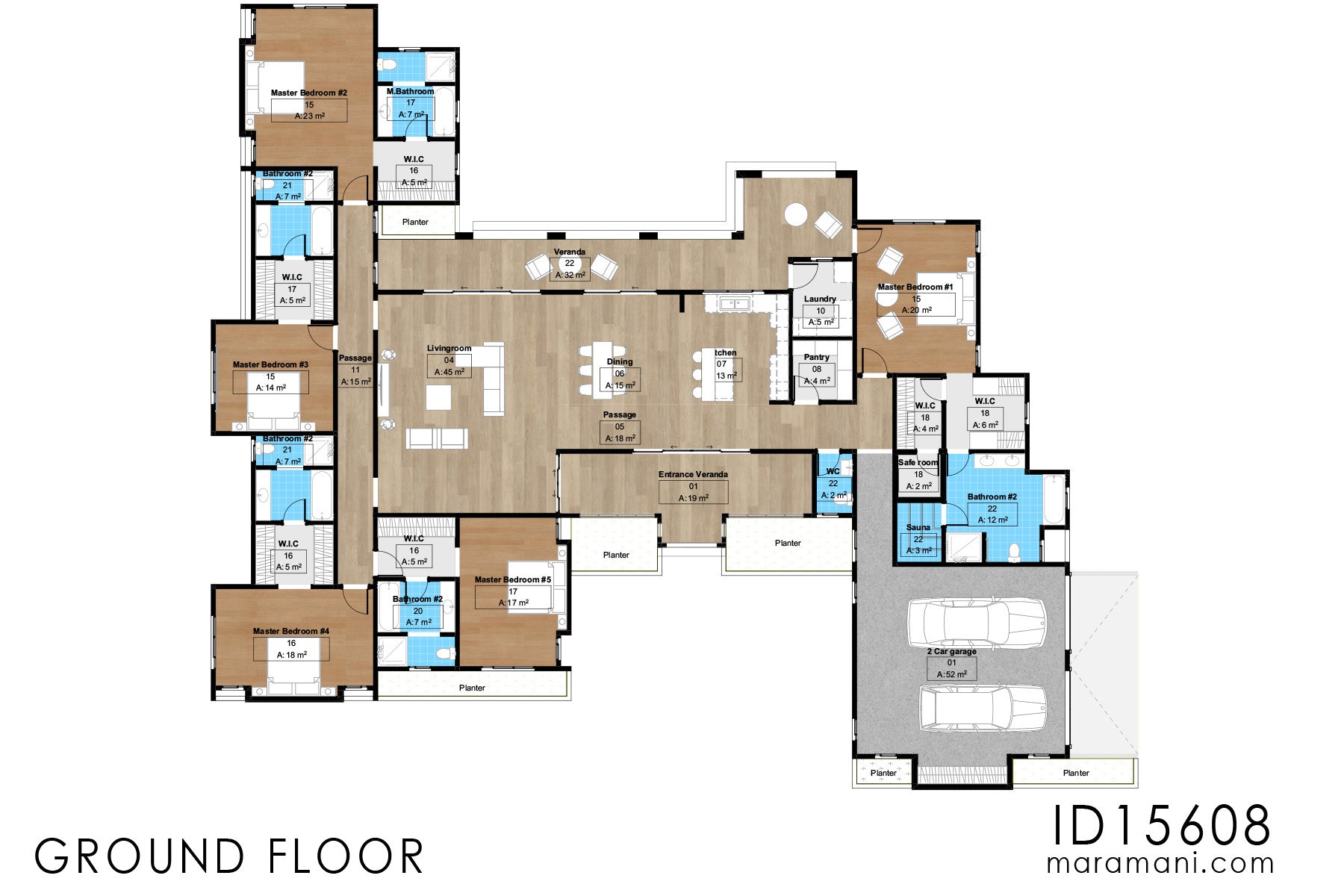 5-Bedroom House Plan - ID 15608