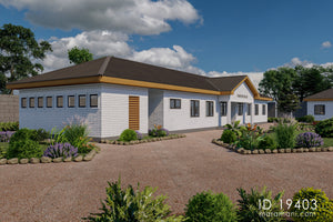 10- Room, Single-Story Communal Residence Plan - ID 19403