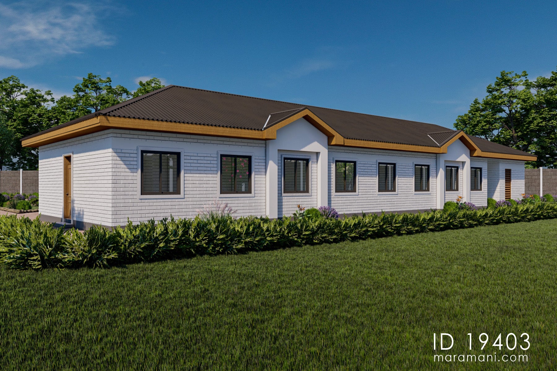 10- Room, Single-Story Communal Residence Plan - ID 19403