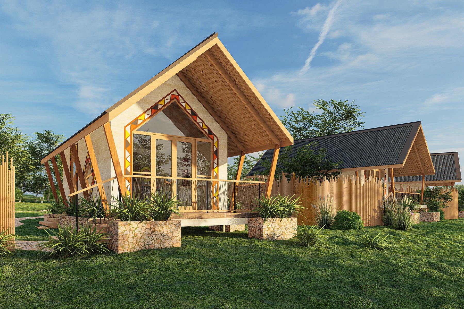 9-Bedroom, Single-Story Multi-Unit Lodge Plan - ID 19908