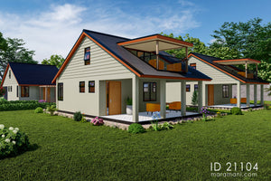 Cozy 1-Bedroom, 2-Story House Plan - ID 21104