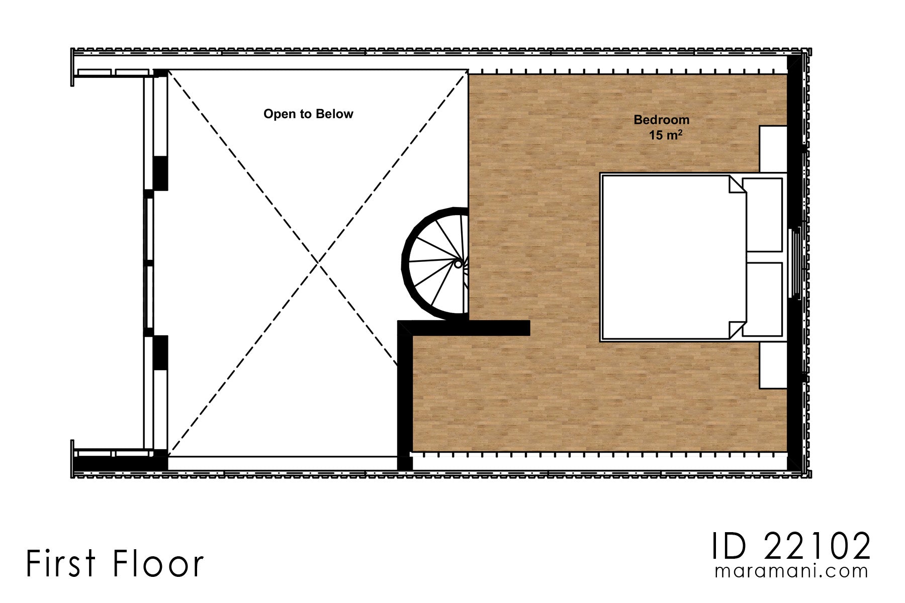 Compact 2-Bedroom, 2-Story House Plan - ID 22102