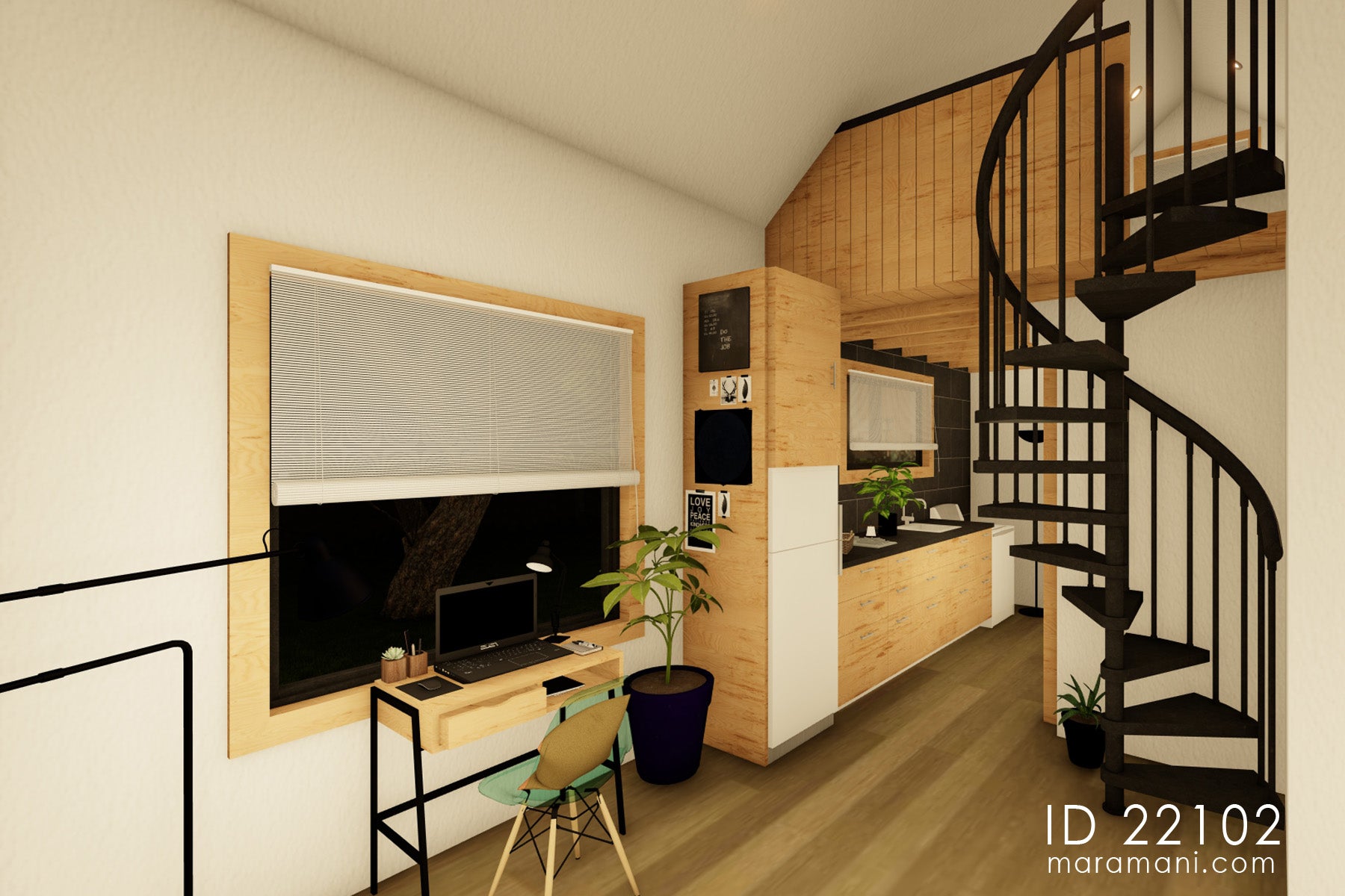 Compact 2-Bedroom, 2-Story House Plan - ID 22102