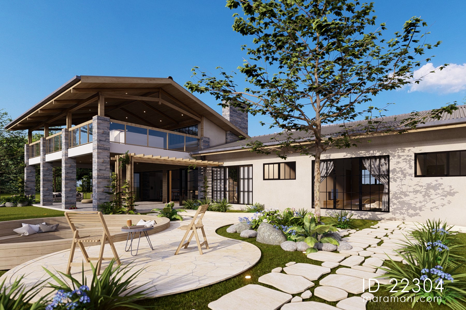 Modern 2-Bedroom, 2-Story House Plan - ID 22304