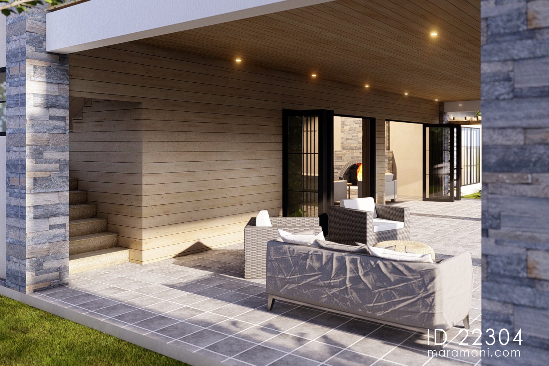 Modern 2-Bedroom, 2-Story House Plan - ID 22304