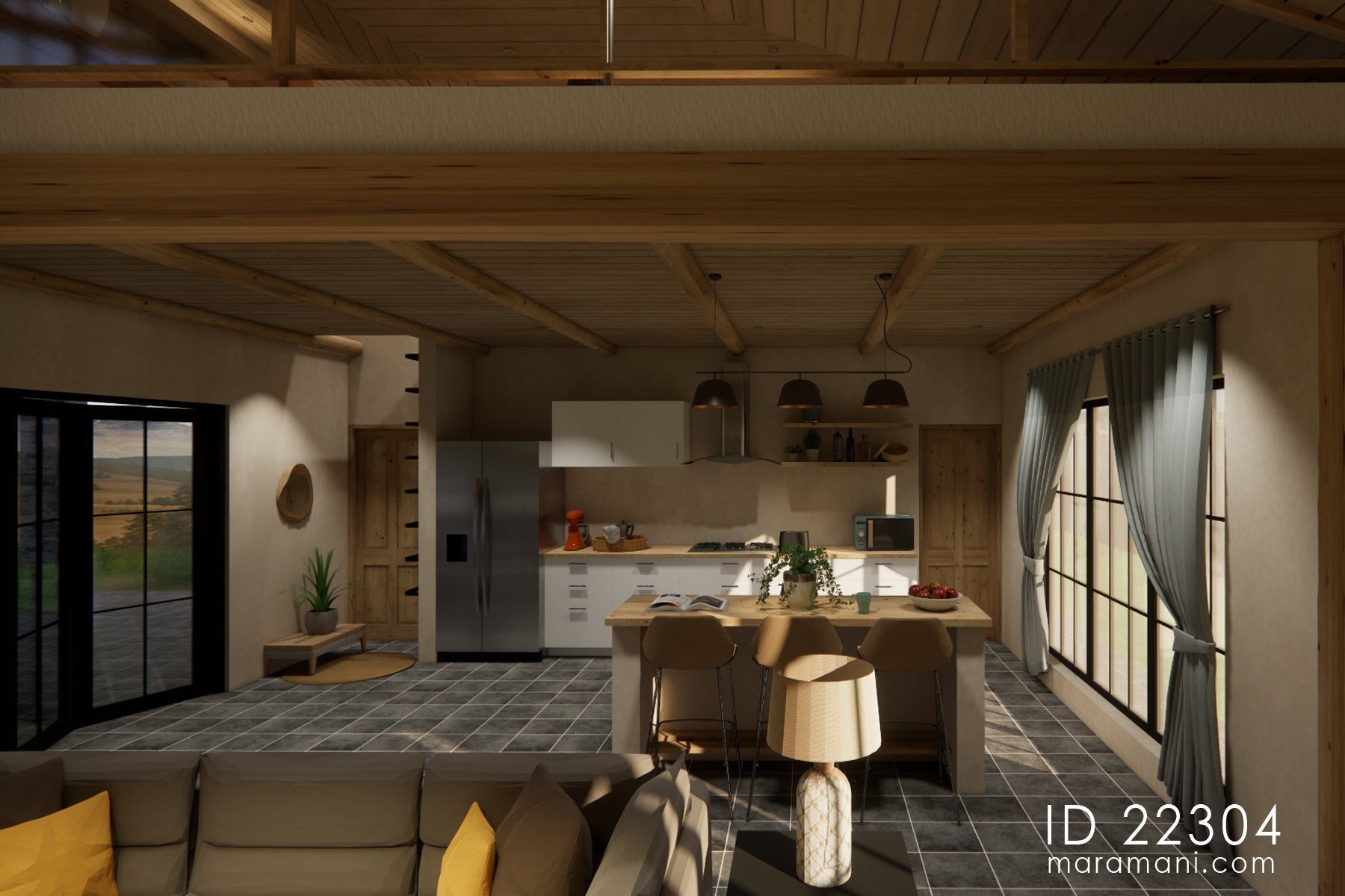 Modern 2-Bedroom, 2-Story House Plan - ID 22304