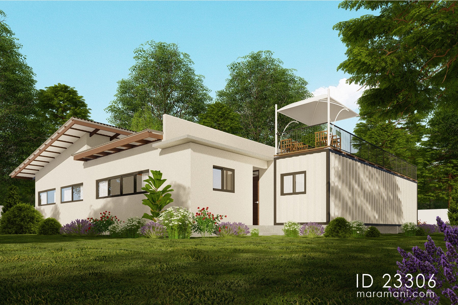 Two-storey 3 Bedroom House Plan - ID 23306