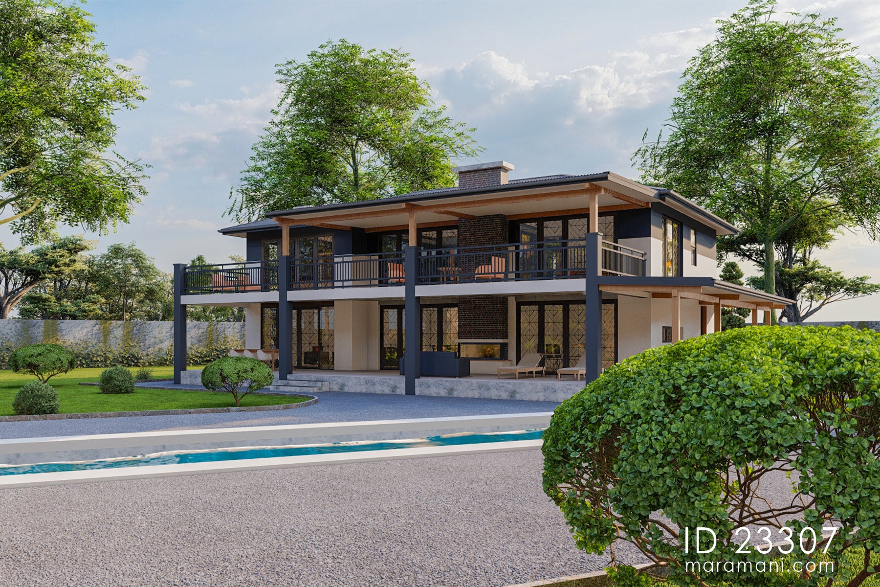 Stylish 3-Bedroom, 2-Story House Plan - ID 23307