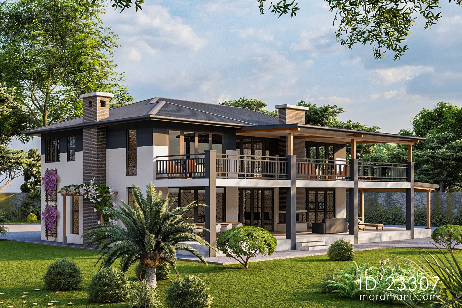 Stylish 3-Bedroom, 2-Story House Plan - ID 23307