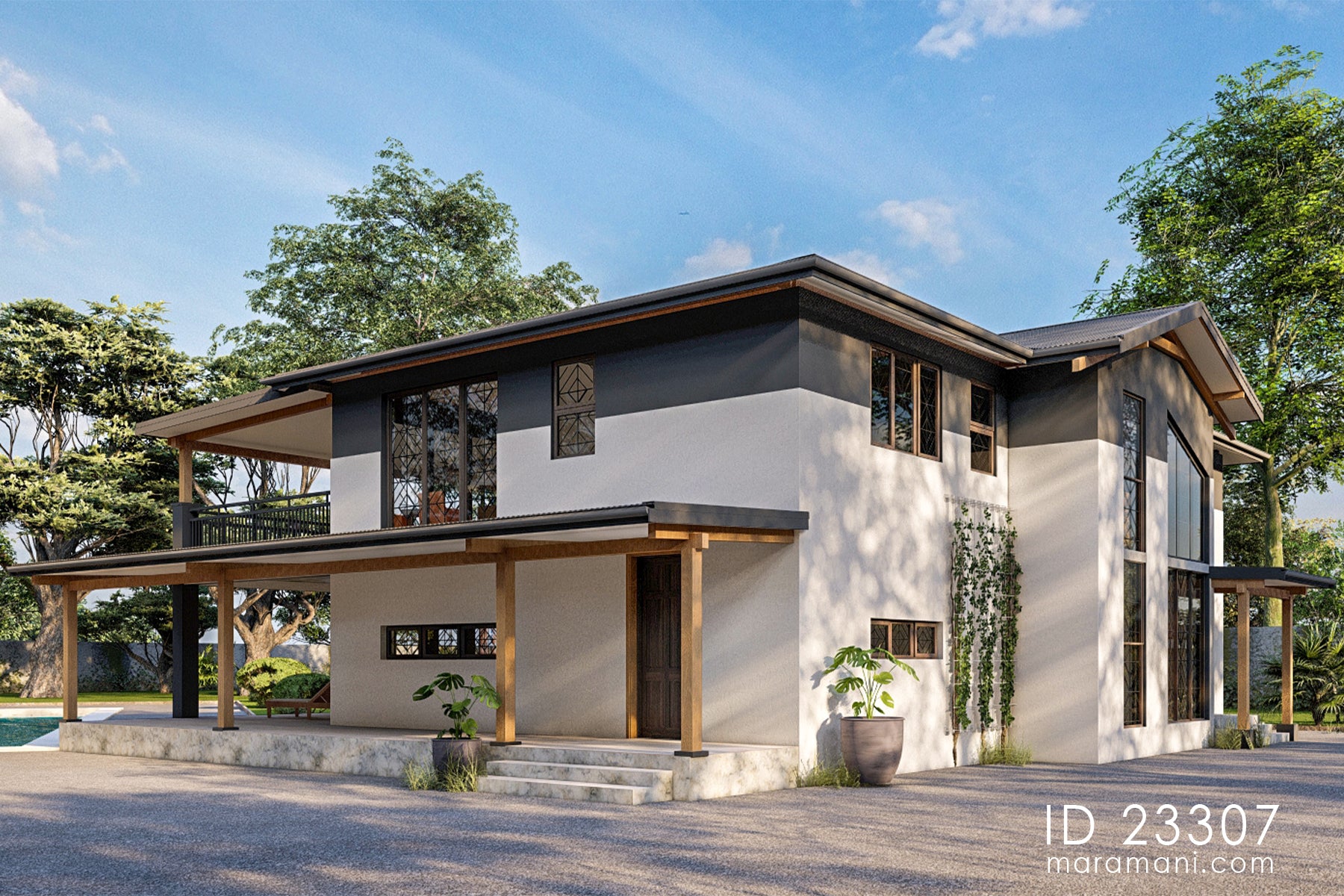 Stylish 3-Bedroom, 2-Story House Plan - ID 23307