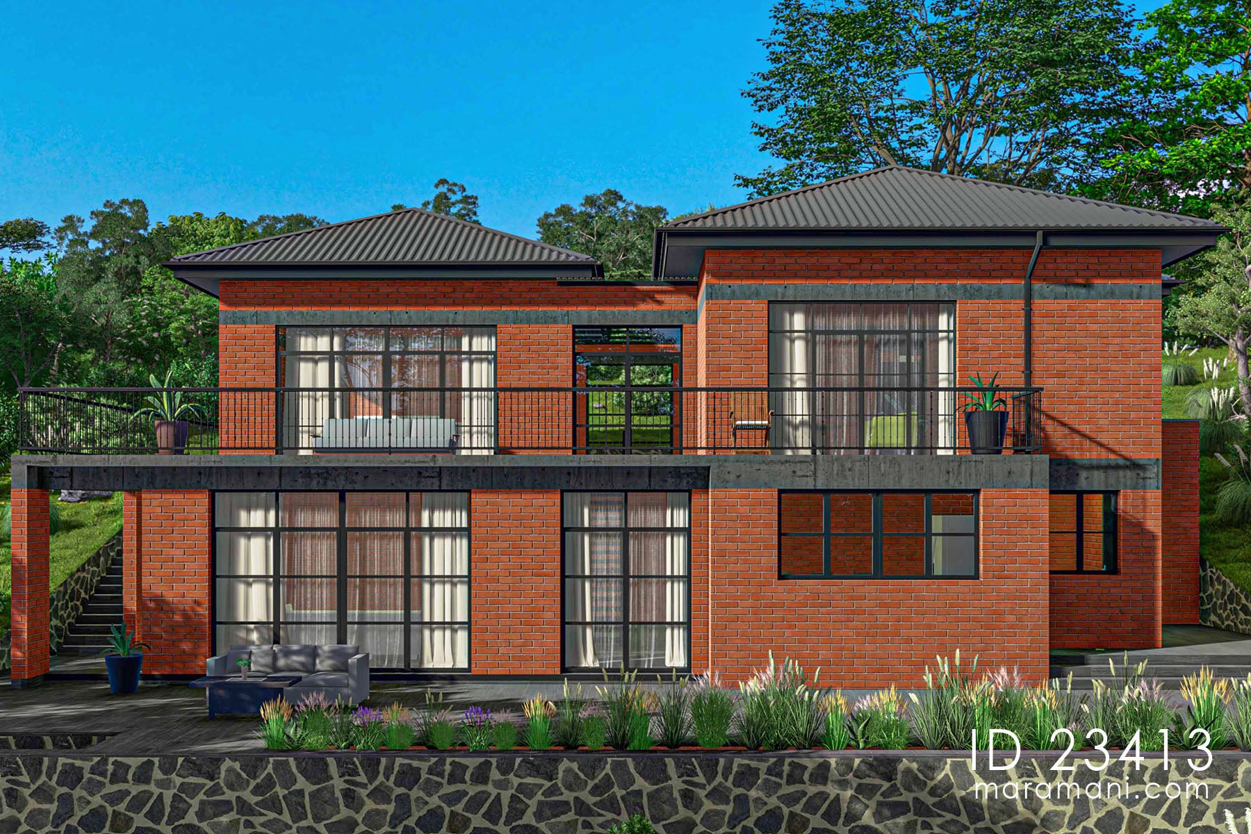 3-bedroom two-story house plan -ID 23413