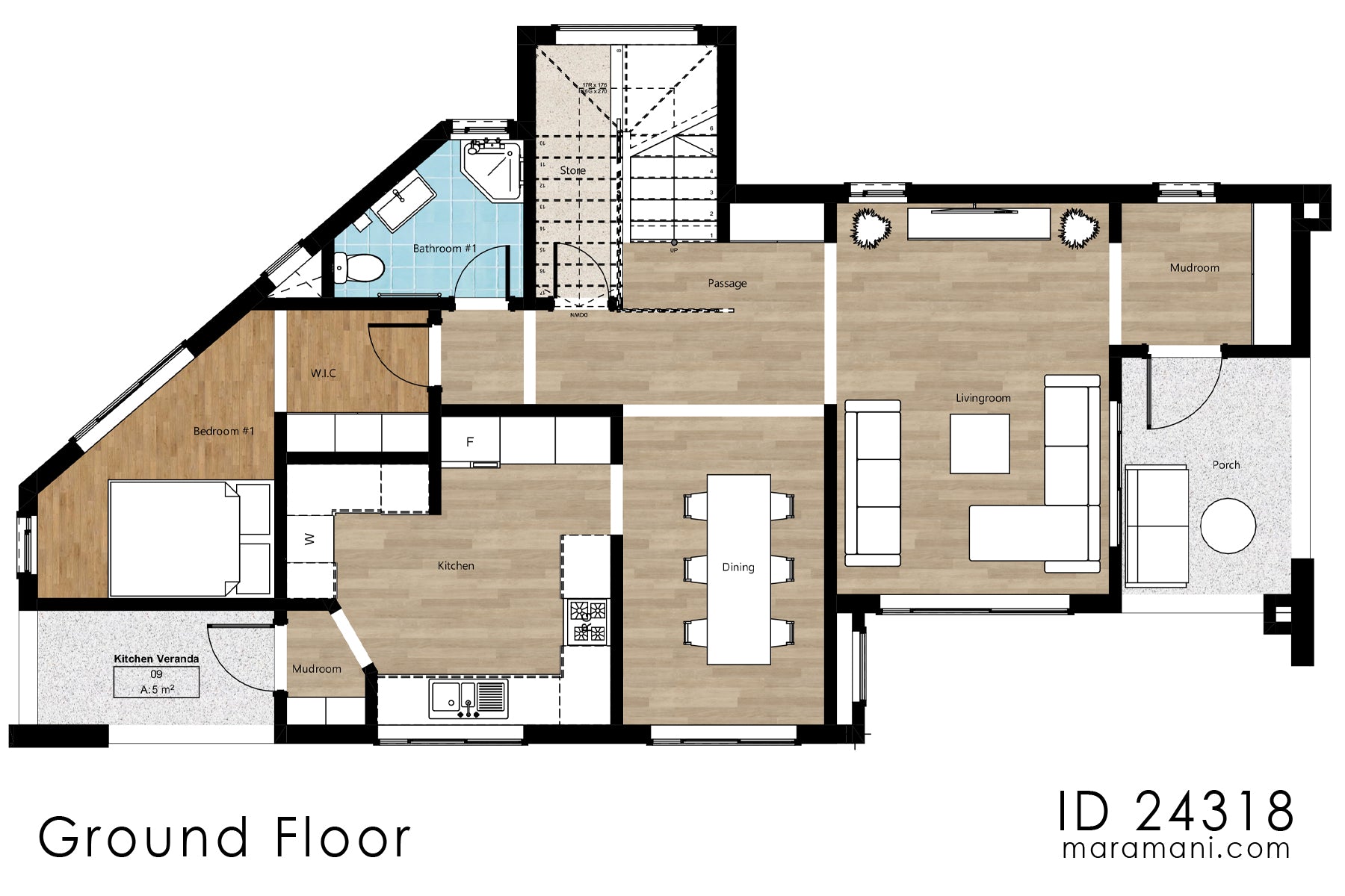 4 Bedroom, 2-Story Modern Family House Plan – ID 24318