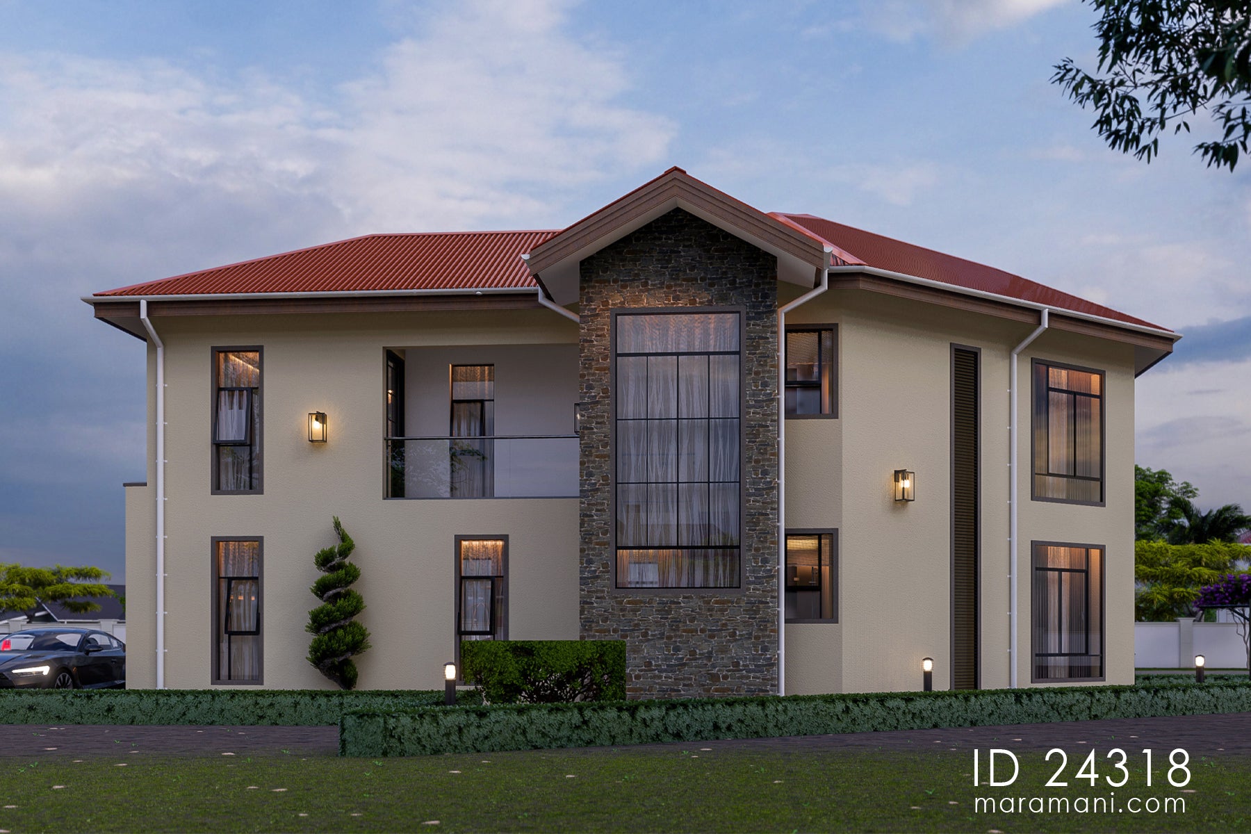 4 Bedroom, 2-Story Modern Family House Plan – ID 24318