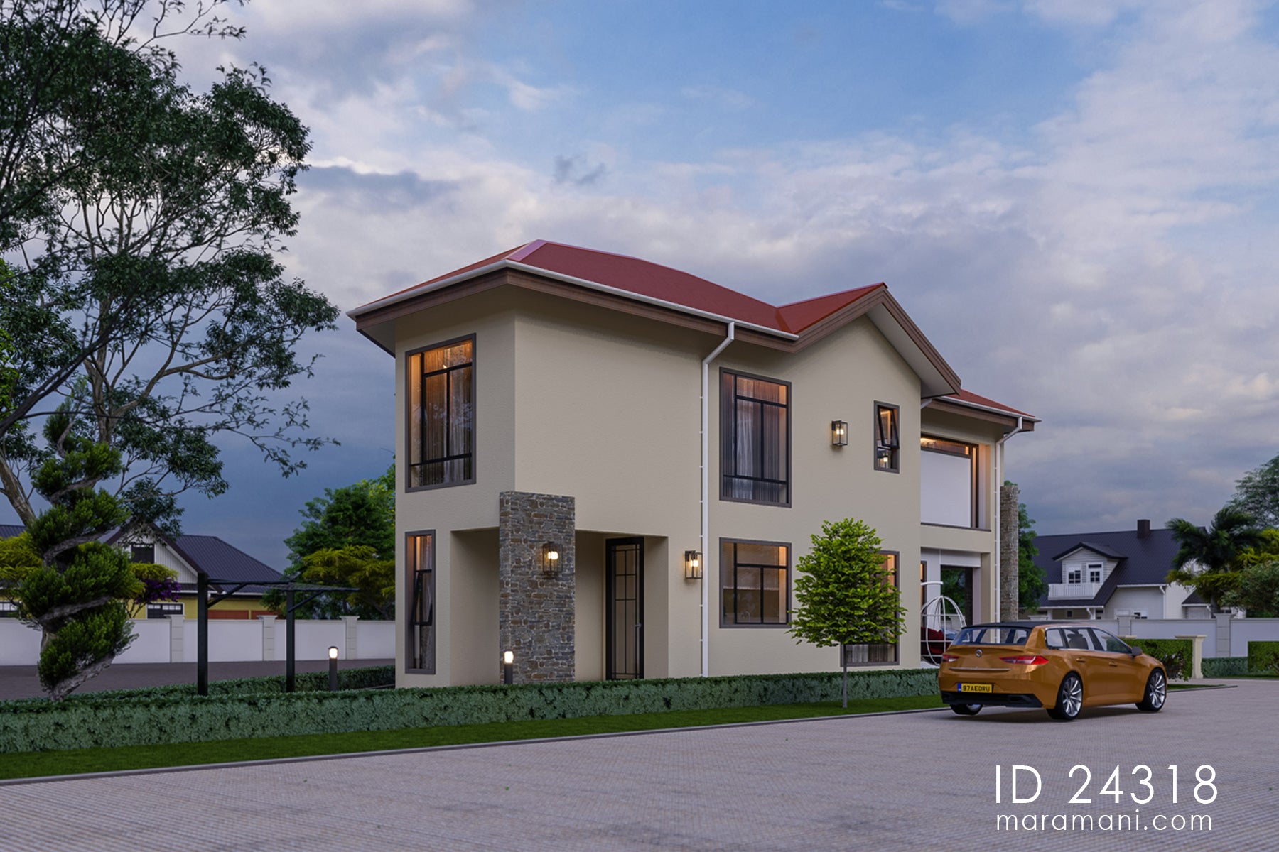 4 Bedroom, 2-Story Modern Family House Plan – ID 24318