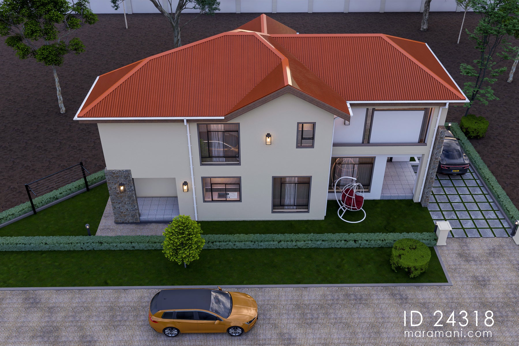 4 Bedroom, 2-Story Modern Family House Plan – ID 24318
