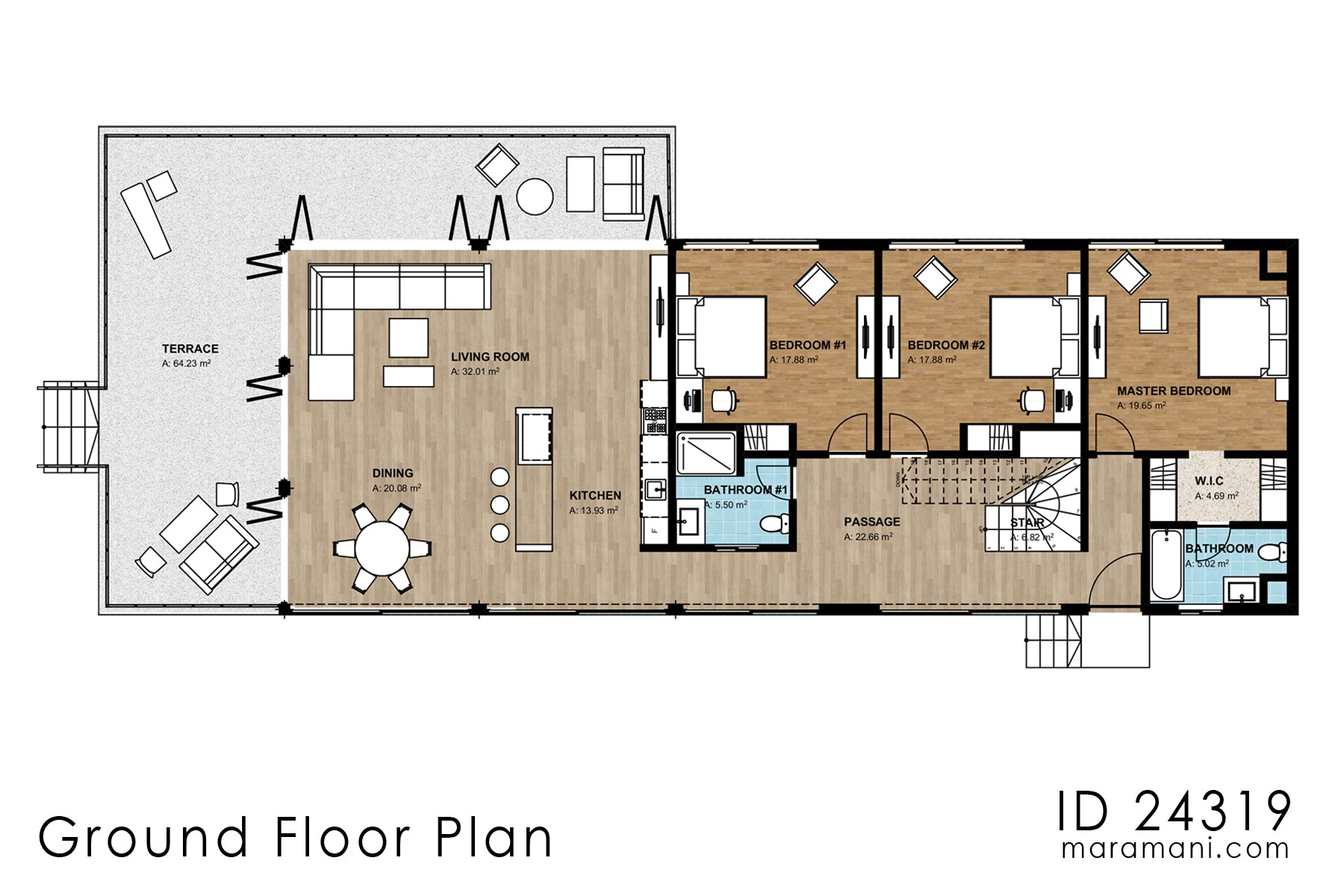 Modern 4-Bedroom, 2-Story House Plan - ID 24319