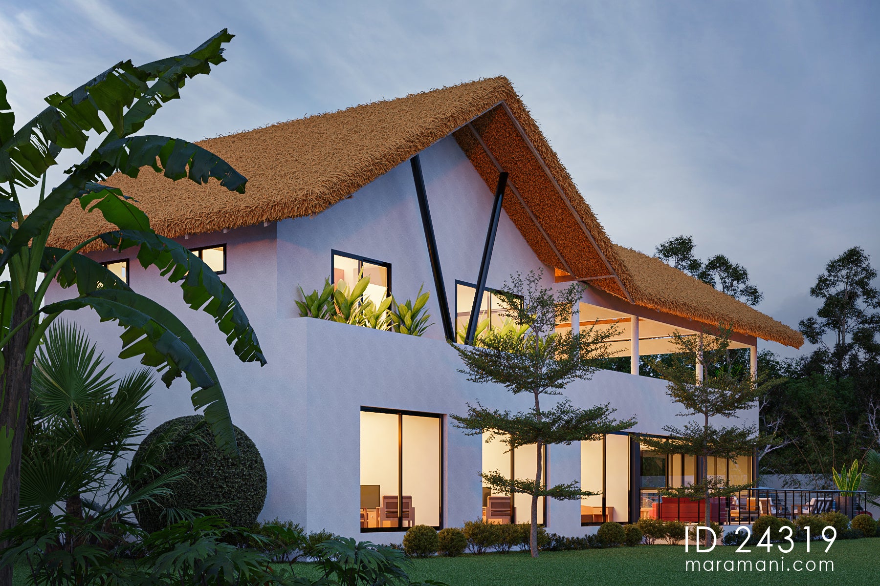 Modern 4-Bedroom, 2-Story House Plan - ID 24319