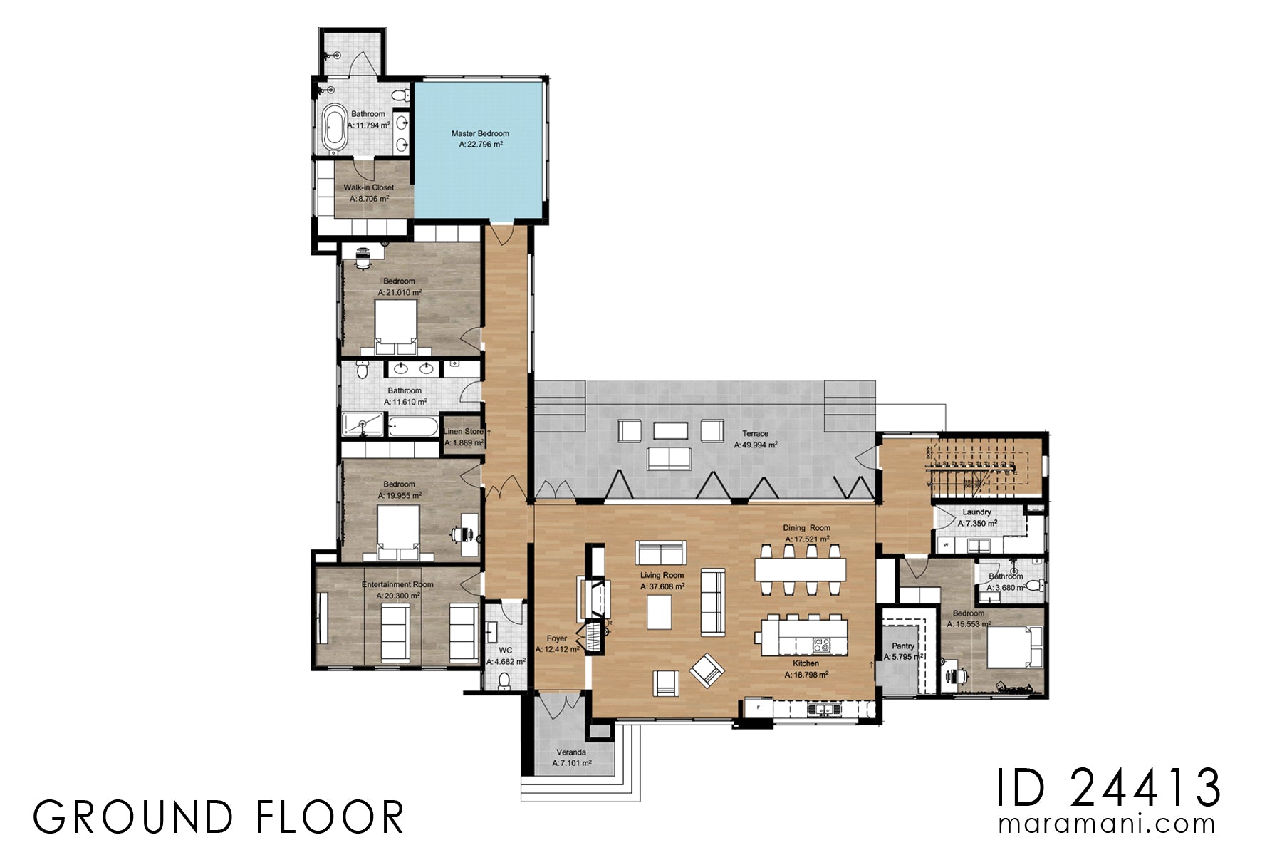 Elegant 2-Story 4 Bedrooms House Plan - ID 24413