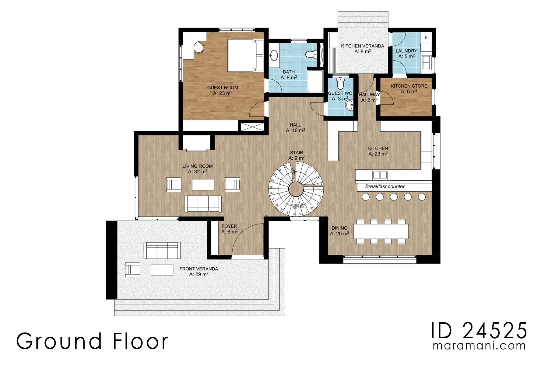 Elegant 4-Bedroom, 2-Story House Plan - ID 24525