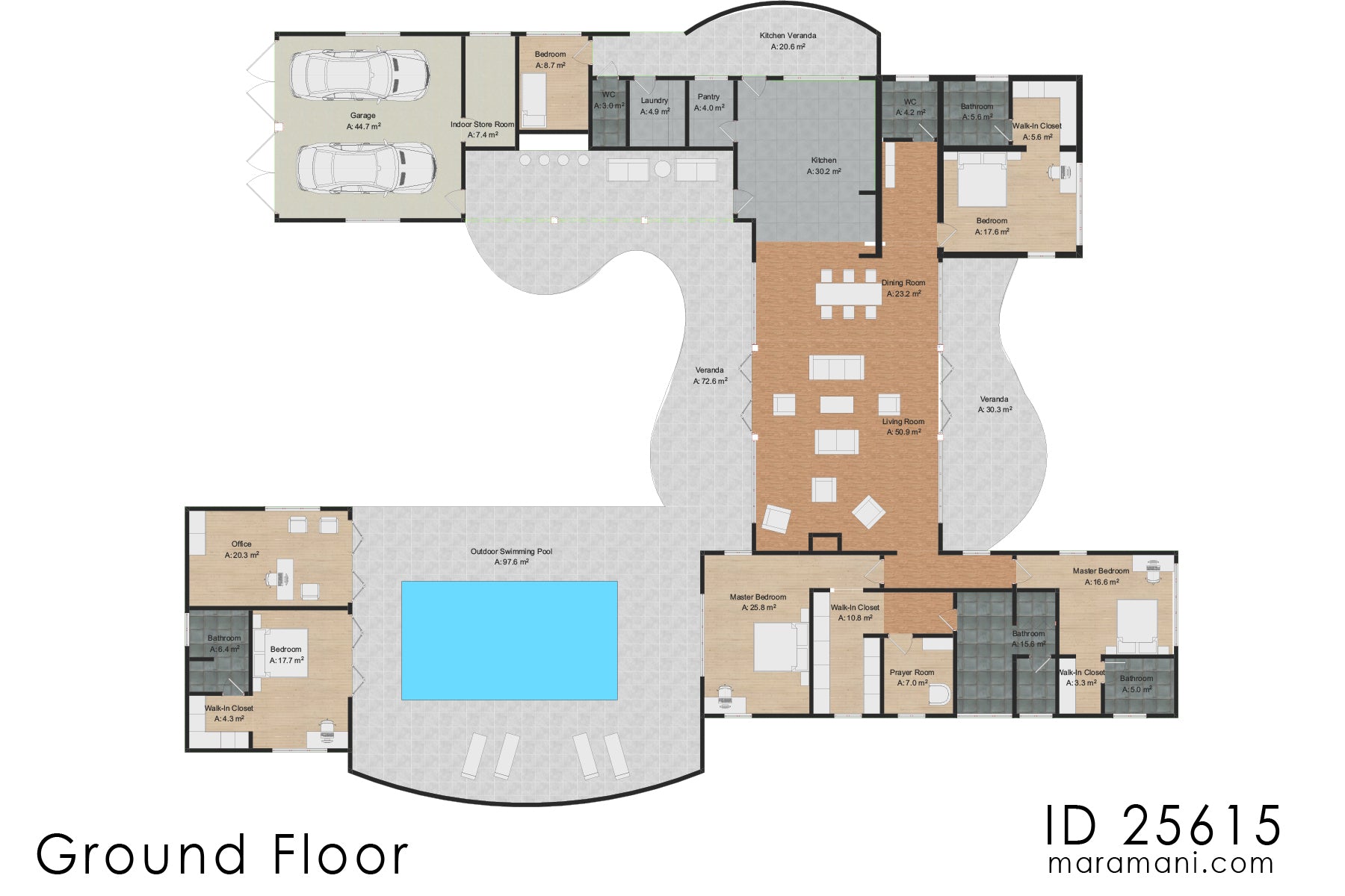 Luxurious two-story Mansion House Plan - ID 25615