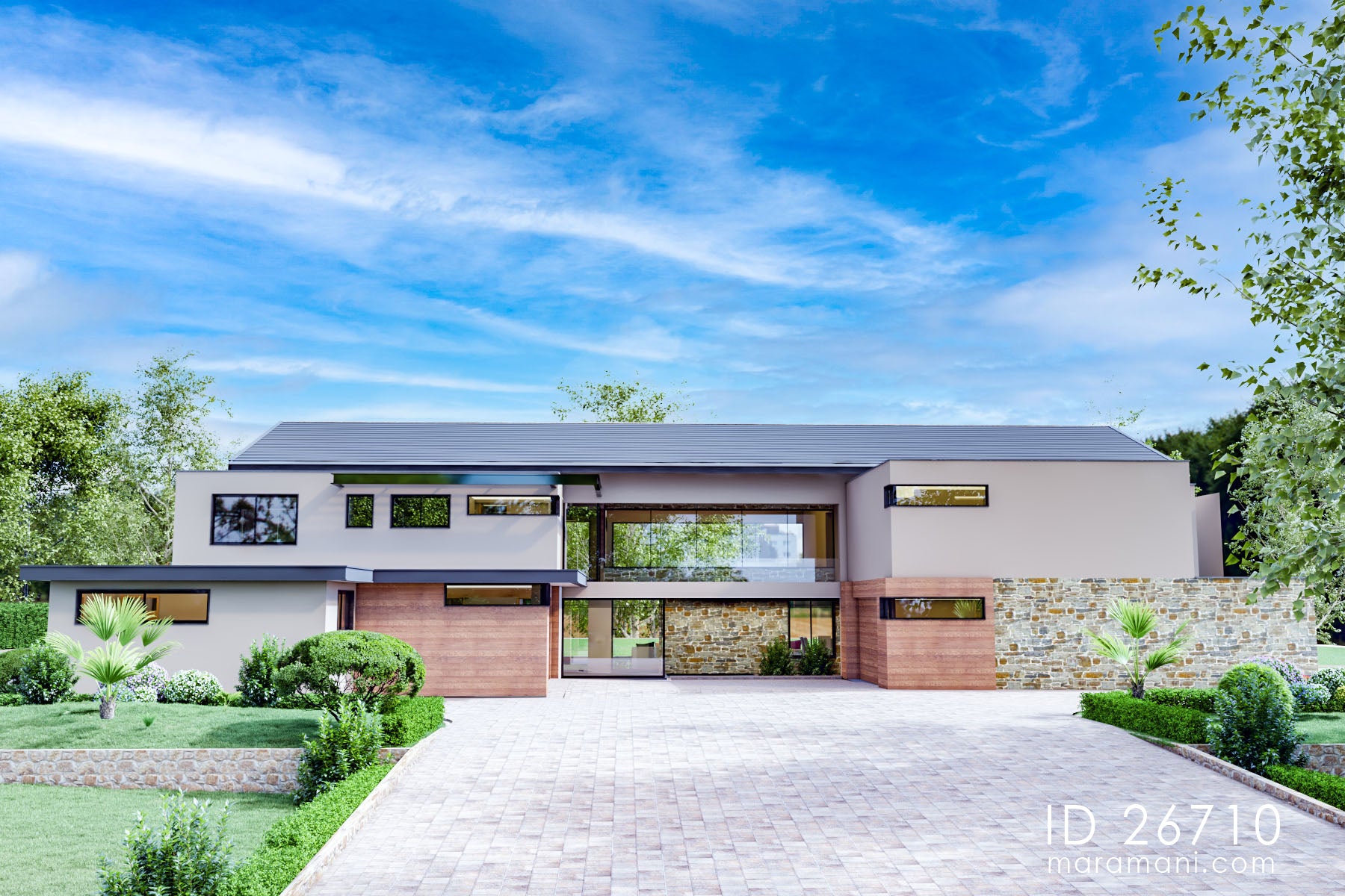 Luxurious 6-Bedrooms, 2-Story  with House Plan - ID 26710