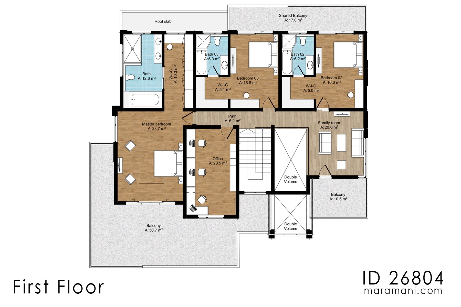 Spacious 6 Bedroom, 2-Story House Plan – ID 26804