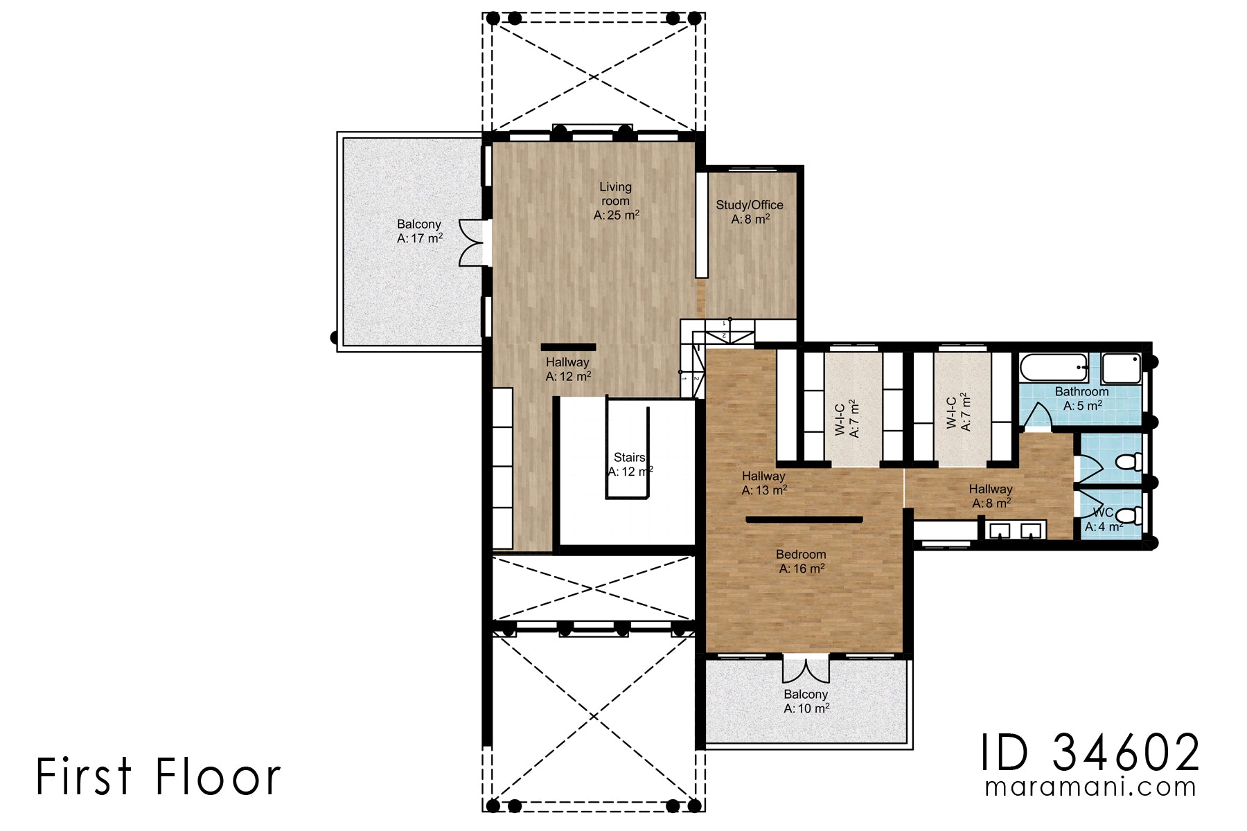 Luxurious 4 Bedroom, 3-Story House Plan – ID 34602