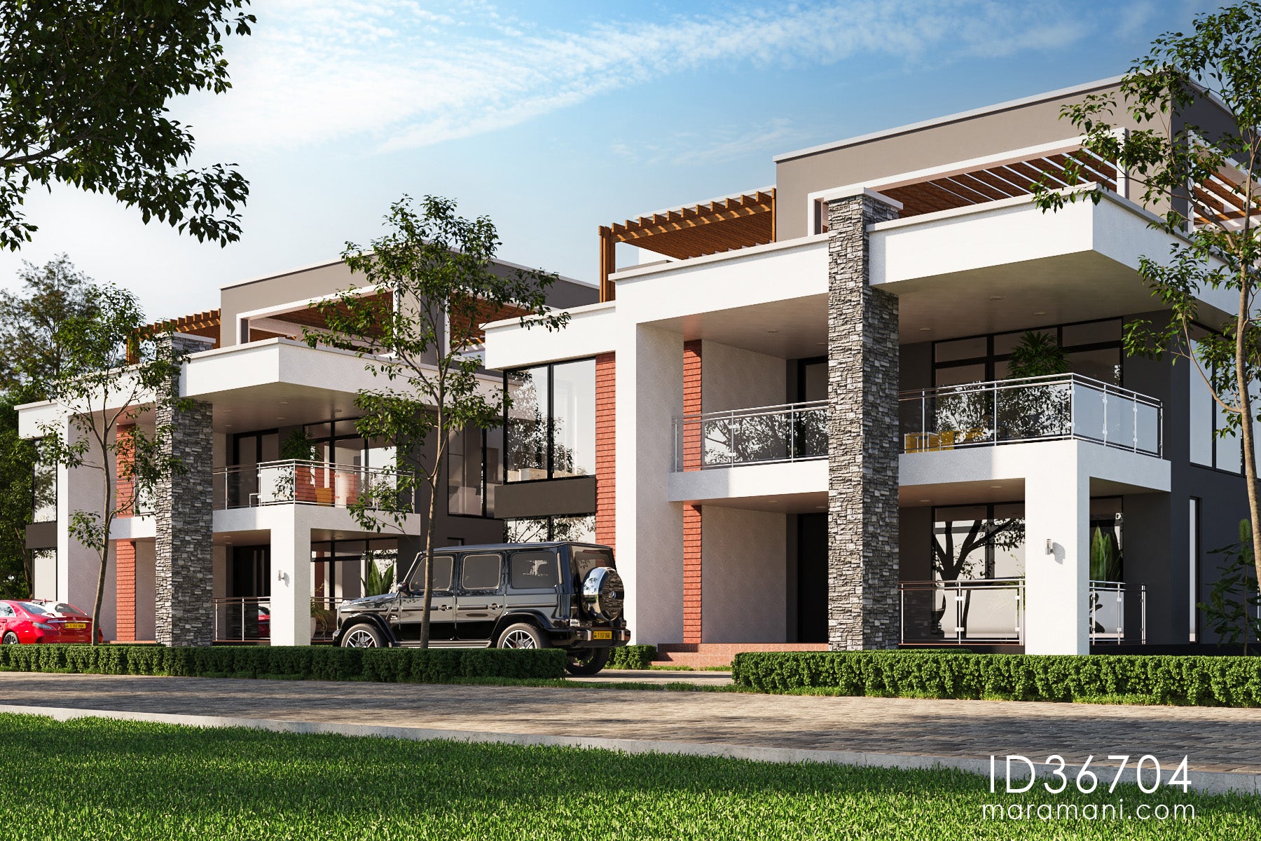 6-Bedroom, 3-Story House Plan - ID 36704