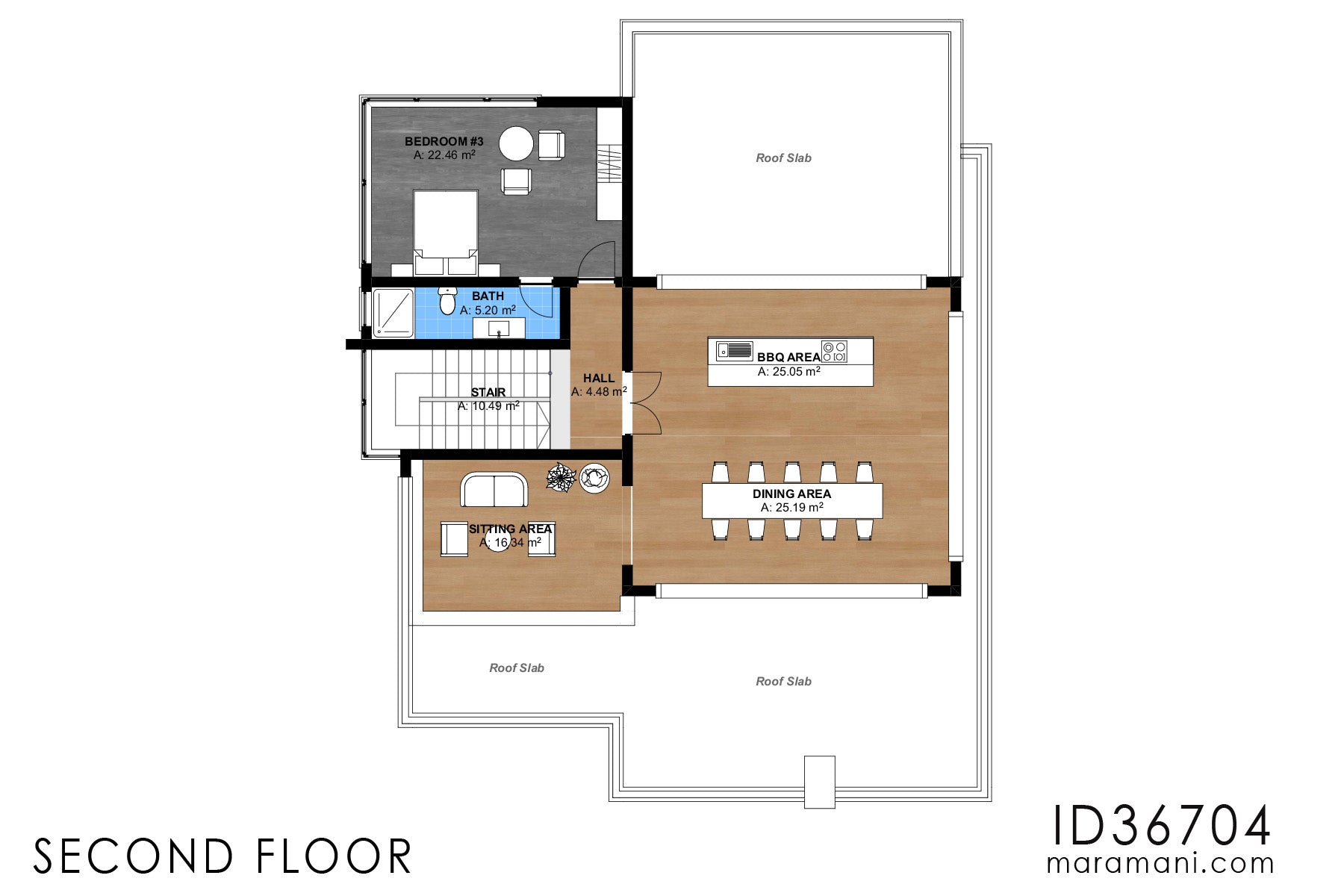6-Bedroom, 3-Story House Plan - ID 36704