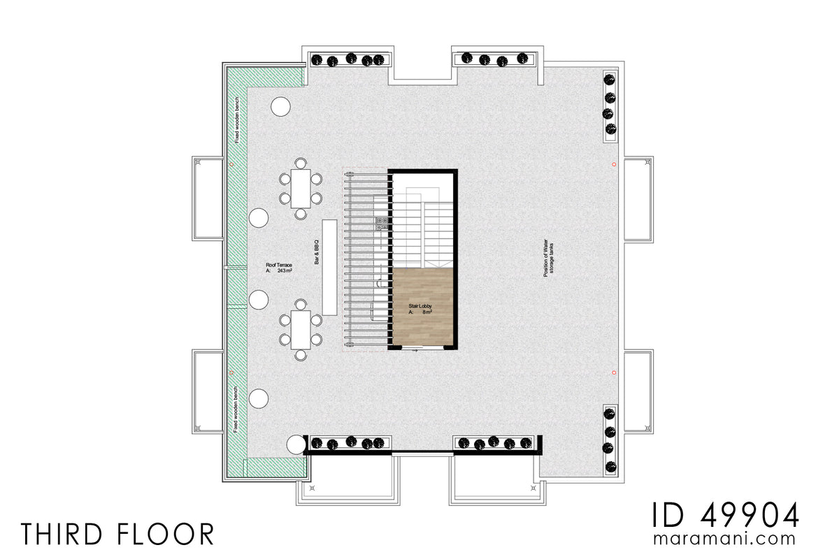 Four-Storey 16 Bedroom House Plan - ID 49904