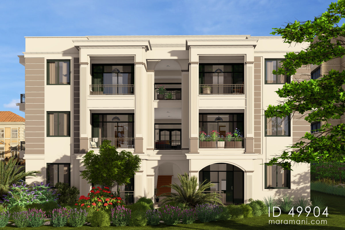 Four-Storey 16 Bedroom House Plan - ID 49904