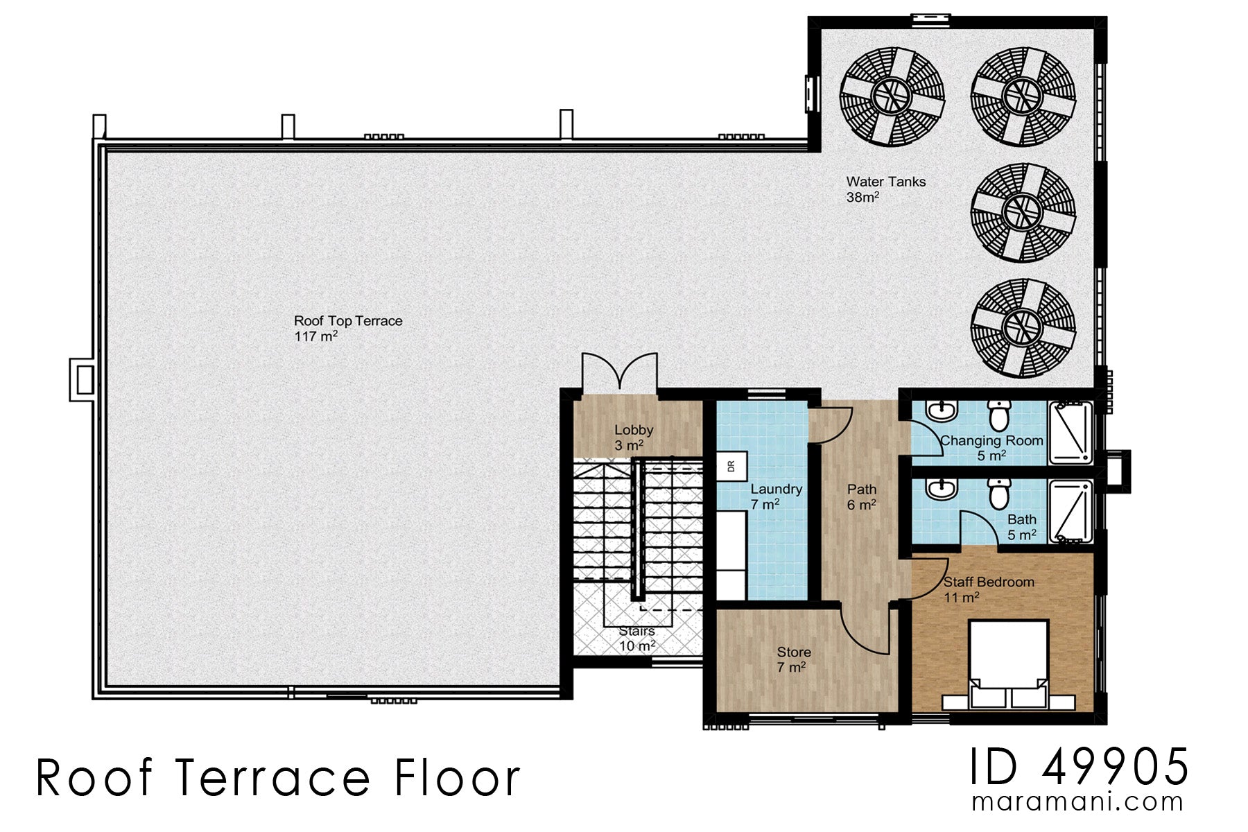 10-Apartments 4-Story Building Plan - ID 49905