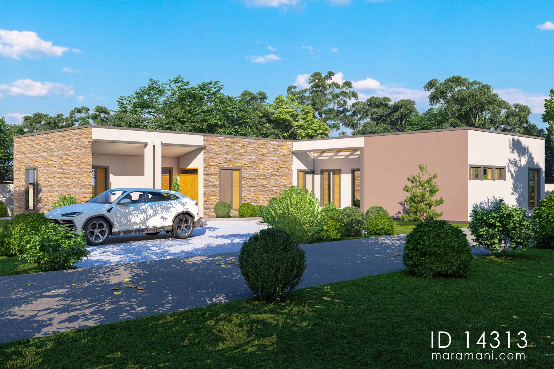 L-Shaped 4 Bedroom House - 1D 14313
