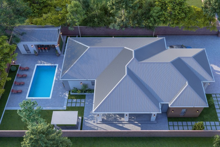 Low-budget modern 3-bedroom house design - ID 13420