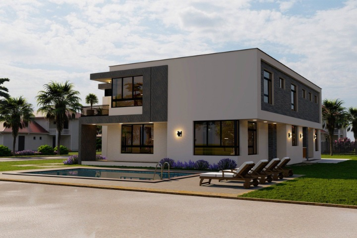 Modern 5 Bedroom Double Storey House - ID 25506