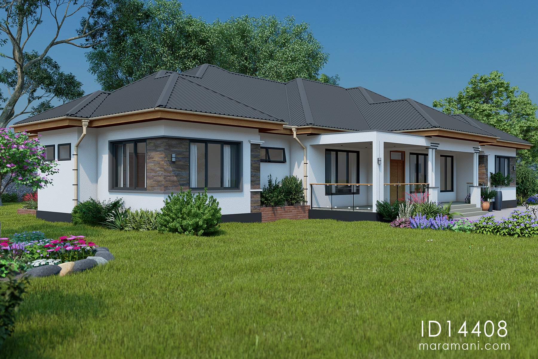 Private 4 Bedroom 4 Bath Residential House Plan - ID 14408